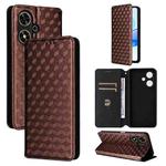For Honor Play 50 / Play 50m Cubic Grid Texture Flip Leather Phone Case(Brown)