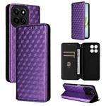 For Honor Play 60 Plus Cubic Grid Texture Flip Leather Phone Case(Purple)