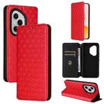 For Honor 400 Pro Global 160.8mm Cubic Grid Texture Flip Leather Phone Case(Red)