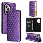 For Honor 400 Pro Global 160.8mm Cubic Grid Texture Flip Leather Phone Case(Purple)