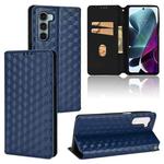 For Motorola Edge S30 / Moto G200 5G Cubic Grid Texture Flip Leather Phone Case(Blue)