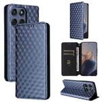 For Motorola Edge 60 Fusion Cubic Grid Texture Flip Leather Phone Case(Blue)