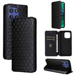 For Motorola Edge 60 Stylus Cubic Grid Texture Flip Leather Phone Case(Black)