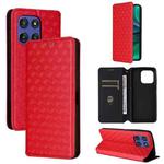 For Motorola Edge 60 Stylus Cubic Grid Texture Flip Leather Phone Case(Red)