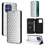 For Motorola Edge 60 Stylus Cubic Grid Texture Flip Leather Phone Case(Silver)