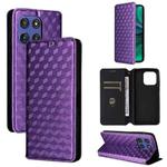 For Motorola Edge 60 Stylus Cubic Grid Texture Flip Leather Phone Case(Purple)