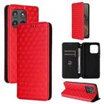For Motorola Edge 5G 2025 Cubic Grid Texture Flip Leather Phone Case(Red)