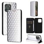 For Motorola Edge 5G 2025 Cubic Grid Texture Flip Leather Phone Case(Silver)