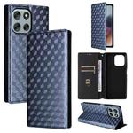 For Motorola Moto G56 / G66j / G66y 5G Cubic Grid Texture Flip Leather Phone Case(Blue)