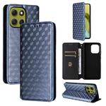 For Motorola Moto G86 Power 5G Cubic Grid Texture Flip Leather Phone Case(Blue)