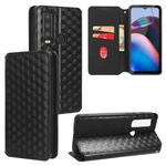 For Motorola Defy 2 Cubic Grid Texture Flip Leather Phone Case(Black)