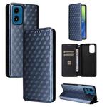 For Motorola Moto E14 / G04 / G04S / G24 Cubic Grid Texture Flip Leather Phone Case(Blue)