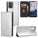 For Motorola Moto E22 4G / E22i 4G Cubic Grid Texture Flip Leather Phone Case(Silver)