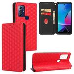 For Motorola Moto G Play 2023 Cubic Grid Texture Flip Leather Phone Case(Red)