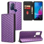 For Motorola Moto G Play 2023 Cubic Grid Texture Flip Leather Phone Case(Purple)