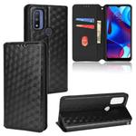 For Motorola Moto G Pure Cubic Grid Texture Flip Leather Phone Case(Black)