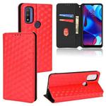 For Motorola Moto G Pure Cubic Grid Texture Flip Leather Phone Case(Red)