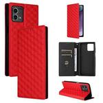 For Motorola Moto G Stylus 4G 2023 Cubic Grid Texture Flip Leather Phone Case(Red)
