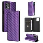 For Motorola Moto G Stylus 4G 2023 Cubic Grid Texture Flip Leather Phone Case(Purple)
