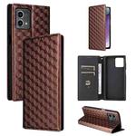For Motorola Moto G Stylus 4G 2023 Cubic Grid Texture Flip Leather Phone Case(Brown)