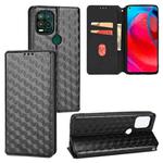 For Motorola Moto G Stylus 5G 2021 Cubic Grid Texture Flip Leather Phone Case(Black)