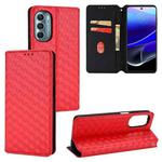 For Motorola Moto G Stylus 5G 2022 Cubic Grid Texture Flip Leather Phone Case(Red)