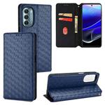 For Motorola Moto G Stylus 5G 2022 Cubic Grid Texture Flip Leather Phone Case(Blue)