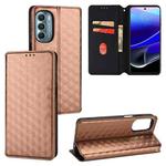 For Motorola Moto G Stylus 5G 2022 Cubic Grid Texture Flip Leather Phone Case(Brown)