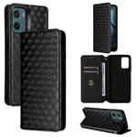 For Motorola Moto G05 4G / E15 4G Cubic Grid Texture Flip Leather Phone Case(Black)
