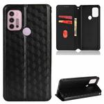 For Motorola Moto G10 / G10 Power Cubic Grid Texture Flip Leather Phone Case(Black)