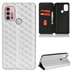For Motorola Moto G10 / G10 Power Cubic Grid Texture Flip Leather Phone Case(Silver)