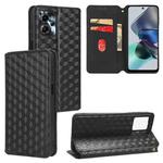 For Motorola Moto G13 / G23 Cubic Grid Texture Flip Leather Phone Case(Black)