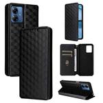 For Motorola Moto G14 4G Cubic Grid Texture Flip Leather Phone Case(Black)