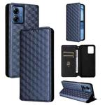 For Motorola Moto G14 4G Cubic Grid Texture Flip Leather Phone Case(Blue)