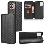 For Motorola Moto G32 4G Cubic Grid Texture Flip Leather Phone Case(Black)