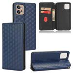 For Motorola Moto G32 4G Cubic Grid Texture Flip Leather Phone Case(Blue)