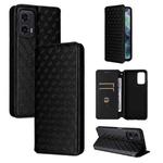 For Motorola Moto G35 5G Cubic Grid Texture Flip Leather Phone Case(Black)