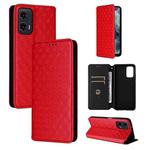 For Motorola Moto G35 5G Cubic Grid Texture Flip Leather Phone Case(Red)