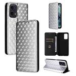 For Motorola Moto G35 5G Cubic Grid Texture Flip Leather Phone Case(Silver)