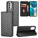 For Motorola Moto G52 4G / G82 5G Cubic Grid Texture Flip Leather Phone Case(Black)