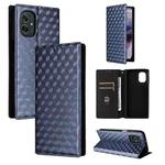 For Motorola Moto G55 5G Cubic Grid Texture Flip Leather Phone Case(Blue)