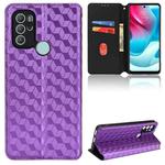 For Motorola Moto G60s Cubic Grid Texture Flip Leather Phone Case(Purple)