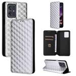For Motorola Moto G64 5G / G64y 5G / G54 5G Cubic Grid Texture Flip Leather Phone Case(Silver)