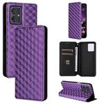 For Motorola Moto G64 5G / G64y 5G / G54 5G Cubic Grid Texture Flip Leather Phone Case(Purple)