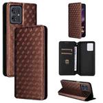 For Motorola Moto G64 5G / G64y 5G / G54 5G Cubic Grid Texture Flip Leather Phone Case(Brown)