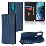 For Motorola Moto G71 5G Cubic Grid Texture Flip Leather Phone Case(Blue)