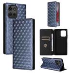 For Motorola Moto G75 5G Cubic Grid Texture Flip Leather Phone Case(Blue)
