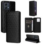 For Motorola Moto G84 5G Cubic Grid Texture Flip Leather Phone Case(Black)