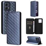 For Motorola Moto G84 5G Cubic Grid Texture Flip Leather Phone Case(Blue)