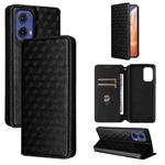 For Motorola Moto G85 5G / S50 Neo 5G Cubic Grid Texture Flip Leather Phone Case(Black)